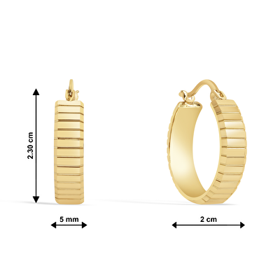 14 Ayar Sarı Altın Halka Küpe