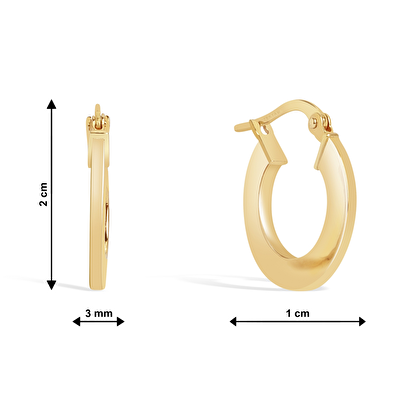 14 Ayar Sarı Altın Halka Küpe