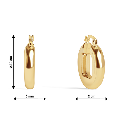 14 Ayar Sarı Altın Halka Küpe