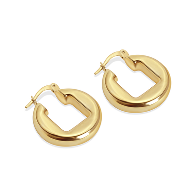 14 Ayar Sarı Altın Halka Küpe