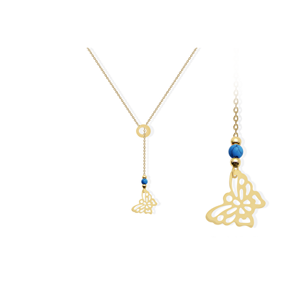 14 Ayar Sarı Altın Kelebek Kolye