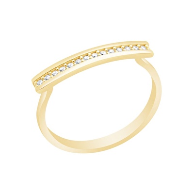 14 Ayar Sarı Altın Taşlı Yüzük