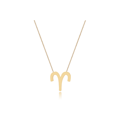 14 Ayar Sarı Altın Koç Burç Kolye