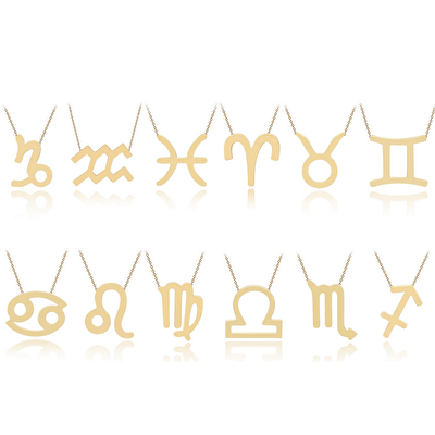 14 Ayar Sarı Altın Koç Burç Kolye