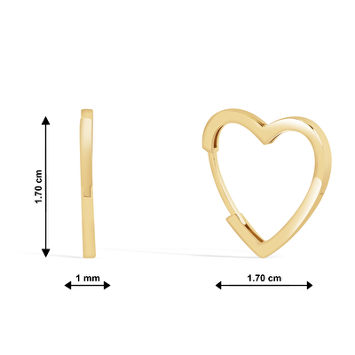 14 Ayar Sarı Altın  Küpe