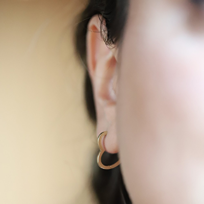 14 Ayar Sarı Altın  Küpe