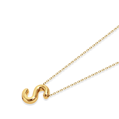 14 Ayar Sarı Altın S Harf Kolye