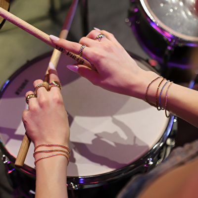 14 Ayar Sarı Altın Kırmızı Taşlı Su Yolu Bileklik