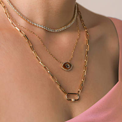 14 Ayar Sarı Altın Su Yolu Gerdanlık