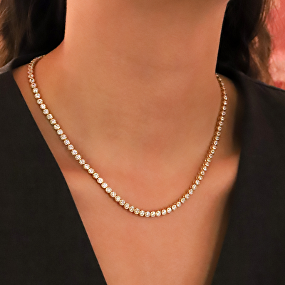 14 Ayar Sarı Altın Suyolu Gerdanlık