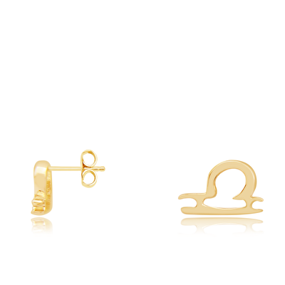 14 Ayar Sarı Altın Terazi Burç Küpe