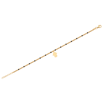 14 Ayar Sarı Altın Siyah Taşlı Dorika Bileklik