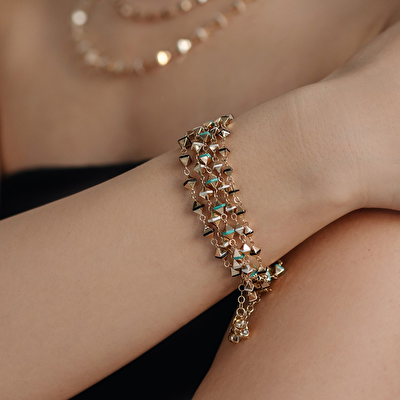 14 Ayar Sarı Altın Trend Bileklik