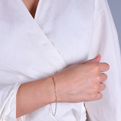 14 Ayar Sarı Altın Zincir Bileklik