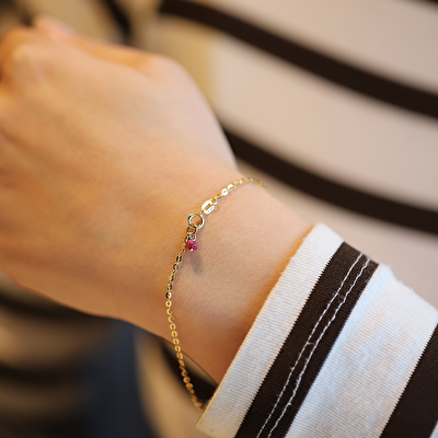 14 Ayar Sarı Altın Kelebek Bileklik