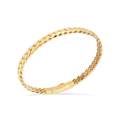 14 Ayar Sarı Altın Kelepçe Bilezik