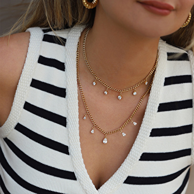 14 Ayar Sarı Altın Trend Choker Kolye