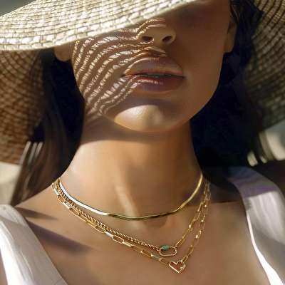 14 Ayar Sarı Altın Ataç Zincir Kolye