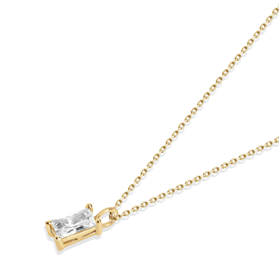 14 Ayar Sarı Altın Minimal Baget Kolye