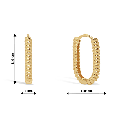 14 Ayar Sarı Altın Burgu Halka Küpe