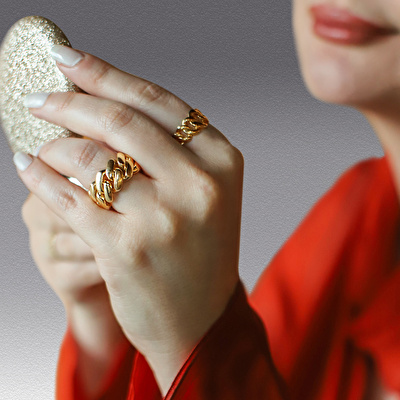 14 Ayar Sarı Altın Trend Gurmet Yüzük