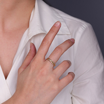 14 Ayar Sarı Altın Trend Burgu Yüzük