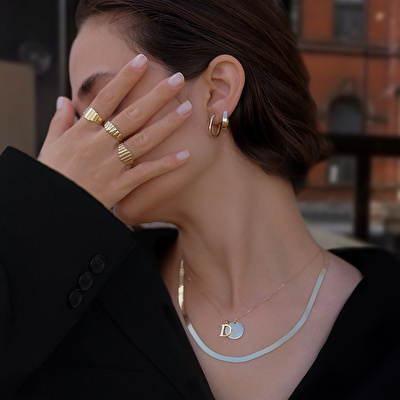 14 Ayar Sarı Altın Taşsız Trend Yüzük