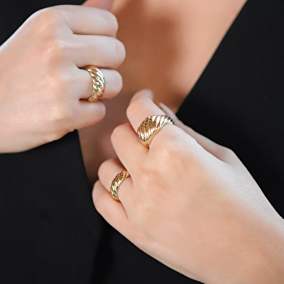 14 Ayar Sarı Altın Burgu Yüzük