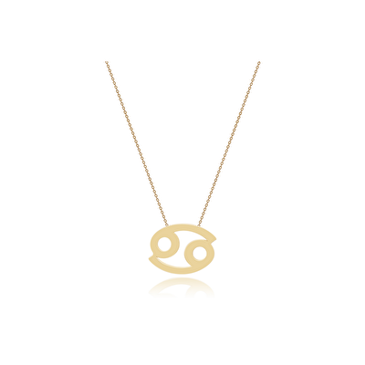 14 Ayar Sarı Altın Yengeç Burç Kolye