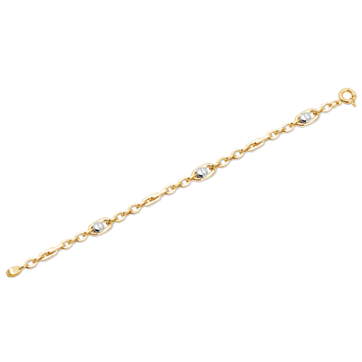 14 Ayar Sarı-Beyaz Altın Erkek Bileklik