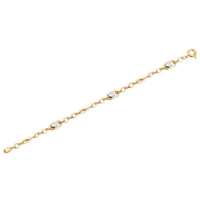 14 Ayar Sarı-Beyaz Altın Erkek Bileklik