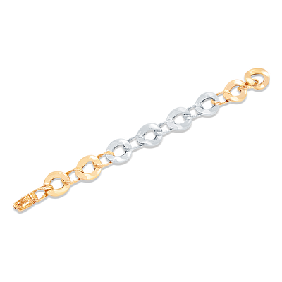 14 Ayar Sarı-Beyaz Altın Zincir Bileklik