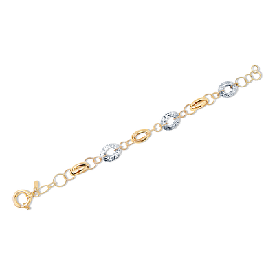 14 Ayar Sarı-Beyaz Altın Zincir Bileklik