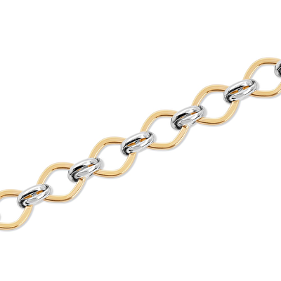 14 Ayar Sarı-Beyaz Altın Zincir Bileklik