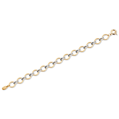 14 Ayar Sarı-Beyaz Altın Zincir Bileklik