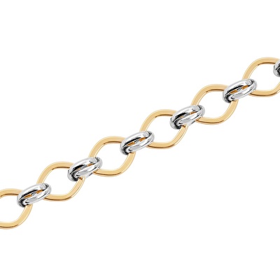 14 Ayar Sarı-Beyaz Altın Zincir Bileklik