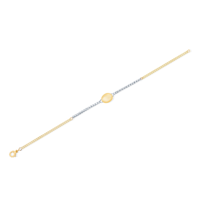 14 Ayar Sarı-Beyaz Altın Taşlı Bileklik