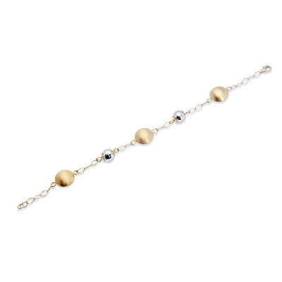 14 Ayar Sarı-Beyaz Altın Toplu Bileklik