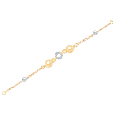 14 Ayar Sarı-Beyaz Altın Trend Bileklik