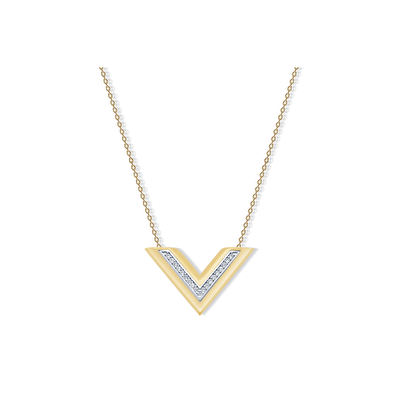 14 Ayar Sarı-Beyaz Altın Taşlı Kolye