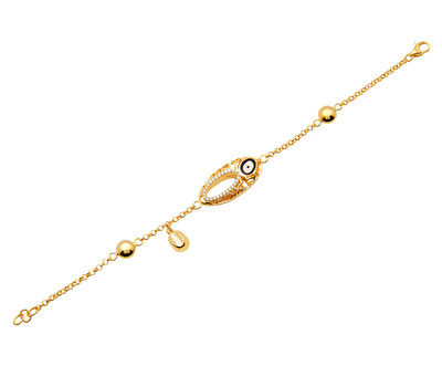 22 Ayar Sarı Altın Nazar Boncuklu Bileklik