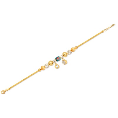 22 Ayar Sarı Altın Charm Bileklik