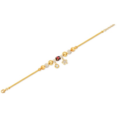 22 Ayar Sarı Altın Charm Bileklik