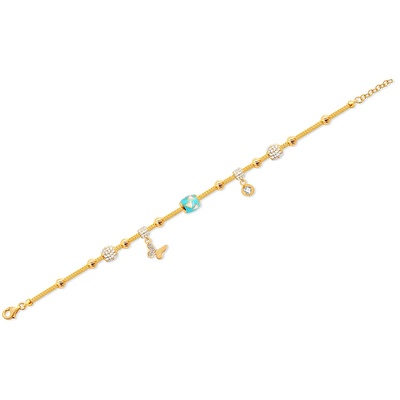 22 Ayar Sarı Altın Charm Bileklik