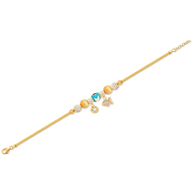 22 Ayar Sarı Altın Charm Bileklik