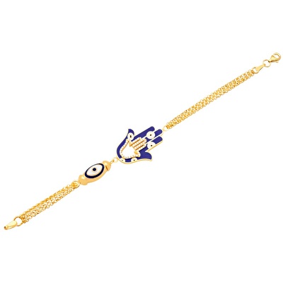 22 Ayar Sarı Altın Fatma Ana Eli Figürlü Bileklik