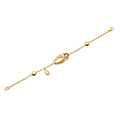 22 Ayar Sarı Altın Nazar Boncuklu Bileklik