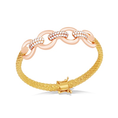 22 Ayar Sarı Altın Kelepçe Bilezik