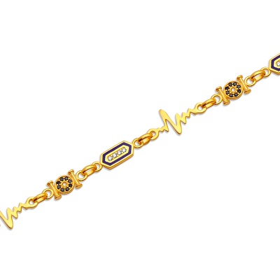 22 Ayar Sarı Altın Nabız Figürlü Bileklik