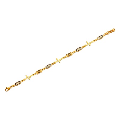 22 Ayar Sarı Altın Nabız Figürlü Bileklik